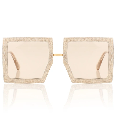 Shop Jacquemus Les Lunettes Carrées Sunglasses In Gold