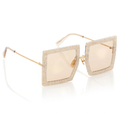Shop Jacquemus Les Lunettes Carrées Sunglasses In Gold