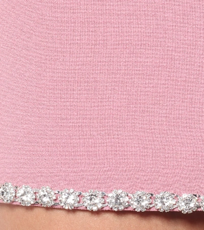 Shop David Koma Embellished Stretch-crêpe Miniskirt In Pink
