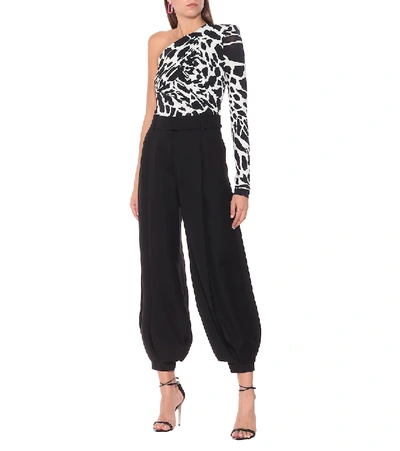 Shop Alexandre Vauthier High-rise Wide-leg Wool Pants In Black