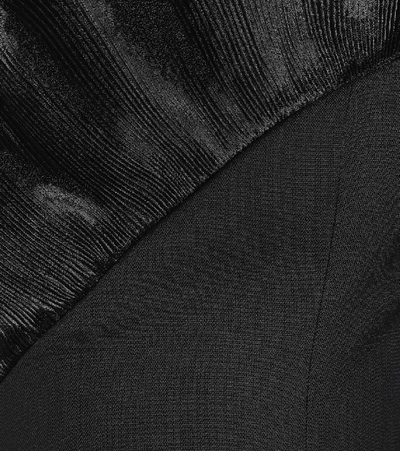 Shop Alexandre Vauthier Ruffle-trimmed Wool Minidress In Black
