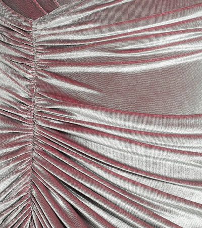 Shop Alexandre Vauthier Stretch-velvet Gown In Silver