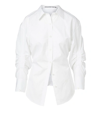 Shop Alexander Wang White Oversized Cinched Waist Shirt