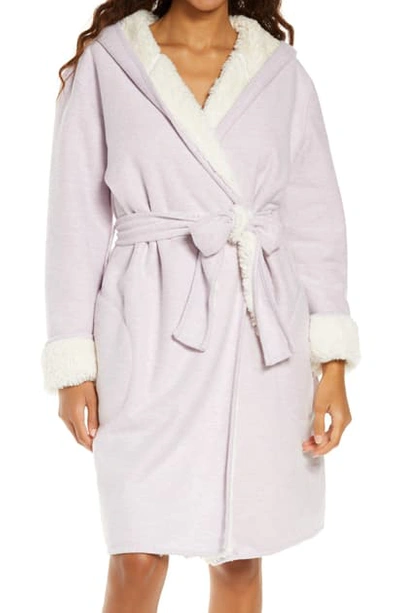 Shop Ugg Portola Reversible Hooded Robe In Lilac Frost Heather
