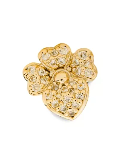 Shop Kate Spade Women's Goldtone & Cubic Zirconia Pavé Pansy Stud Earrings