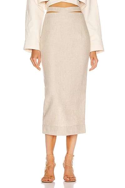 Shop Jacquemus La Jupe Valierie In Beige