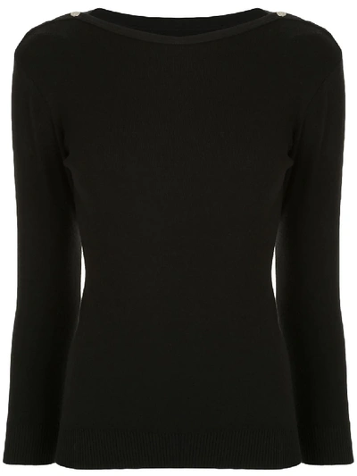 Shop Agnès B. Badiane Boat Neck Jumper In Black