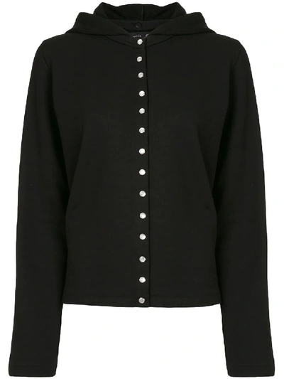 Shop Agnès B. Swansdown Removable Hoodie Cardigan In Black