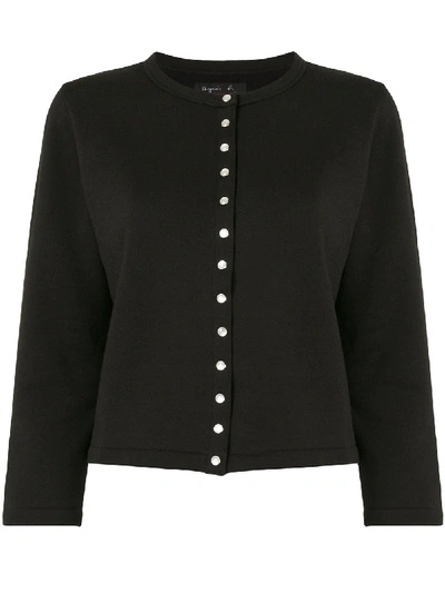 Shop Agnès B. Le Petit Snap Cardigan In Black