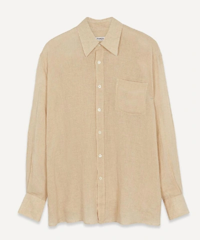 Shop Our Legacy Borrowed Cotton-linen Shirt In Beige