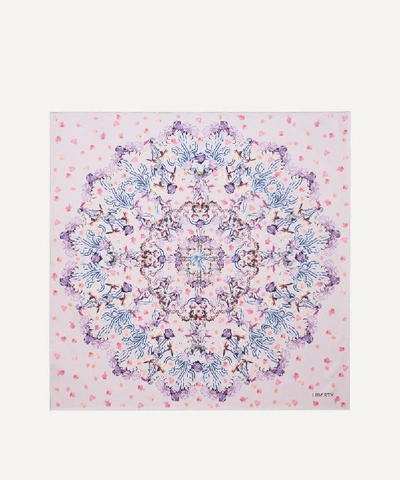 Shop Liberty Floral Storm 90 X 90cm Silk Twill Scarf In Purple