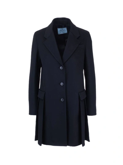 Shop Prada Women's Black Cashmere Coat