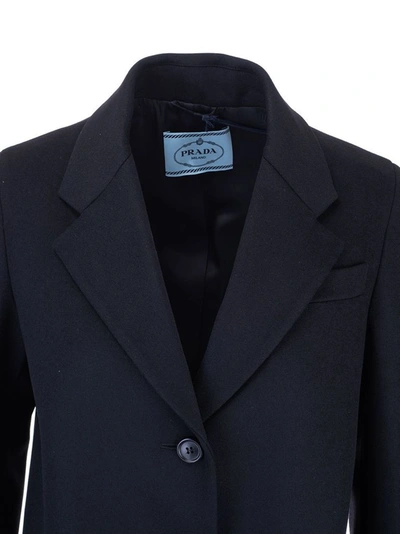 Shop Prada Women's Black Cashmere Coat