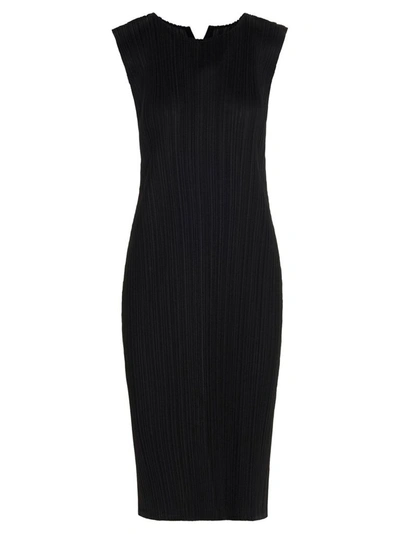 Shop Issey Miyake Pleats Please  Women's Black Polyester Dress