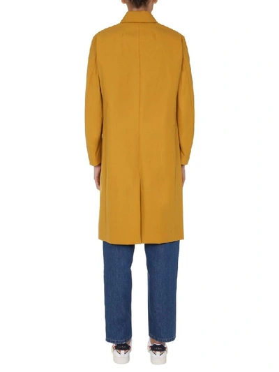Shop Ps By Paul Smith Women's Yellow Cotton Trench Coat