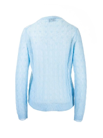 Shop Prada Women's Light Blue Polyamide Cardigan