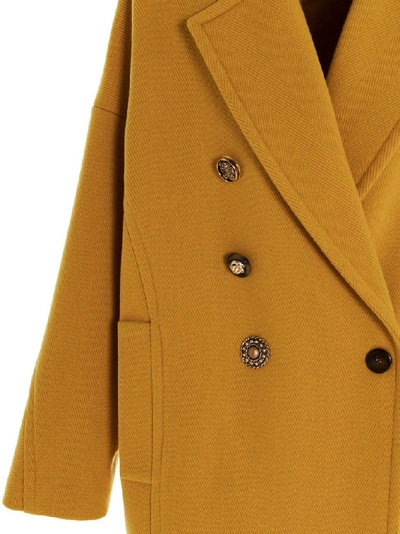 Shop Pinko Women's Yellow Wool Coat