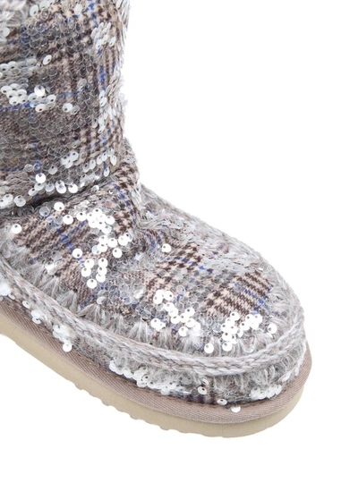 Shop Mou Women's Silver Sequins Ankle Boots