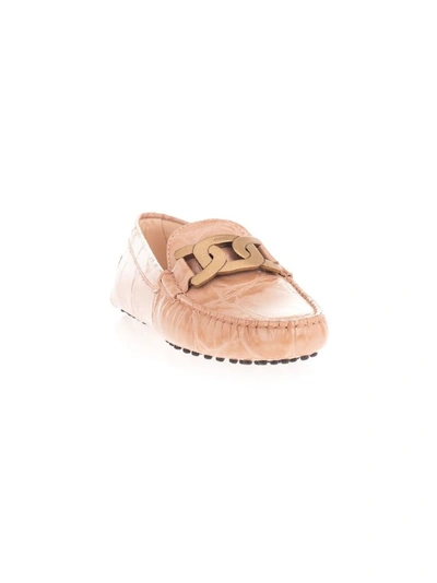 Shop Tod's Women's Pink Leather Loafers
