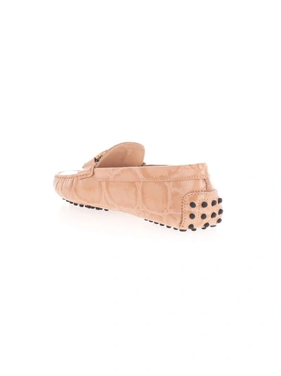 Shop Tod's Women's Pink Leather Loafers