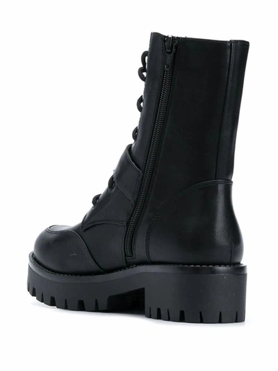 Shop Versace Jeans Women's Black Faux Leather Ankle Boots