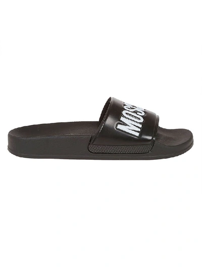 Shop Moschino Women's Black Pvc Sandals