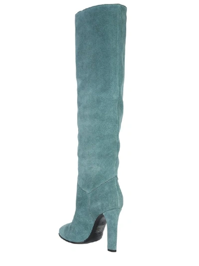 Shop Alberta Ferretti Women's Green Leather Boots