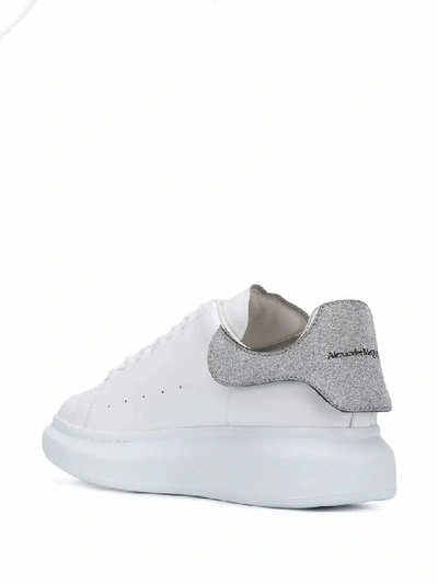 Shop Alexander Mcqueen Men's White Leather Sneakers