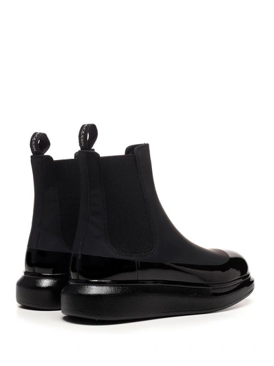 Shop Alexander Mcqueen Men's Black Leather Ankle Boots