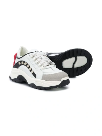Shop Dsquared2 Low-top Leather Chunky Sneakers In White