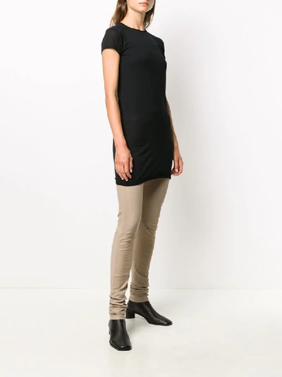 Shop Rick Owens Fitted Long-line T-shirt In Black