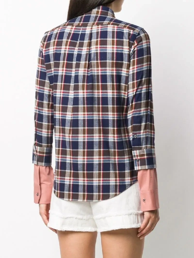 Dsquared2 Layered-sleeves Plaid Shirt In Blue