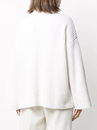 Shop Allude Roll-neck Cashmere Jumper In White