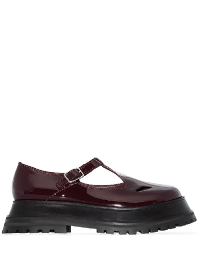 Shop Burberry Black Aldwych Star Leather Loafers In Red
