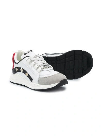 Shop Dsquared2 Logo Studded Trainers In White