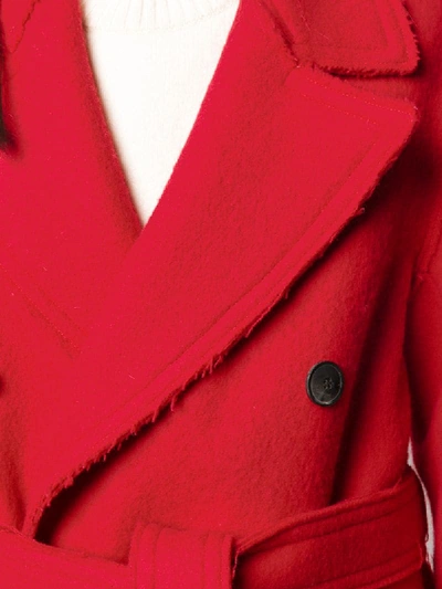 Shop Ami Alexandre Mattiussi Belted Double-breasted Coat In Red