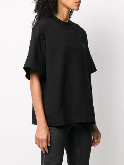 Shop Ami Alexandre Mattiussi Ami De Coeur Embroidered T-shirt In Black