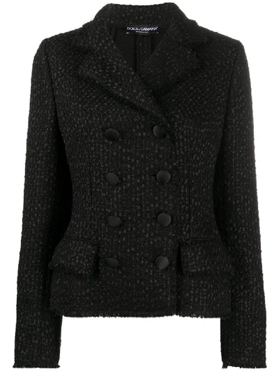 Shop Dolce & Gabbana Double-breasted Fitted Jacket In Black