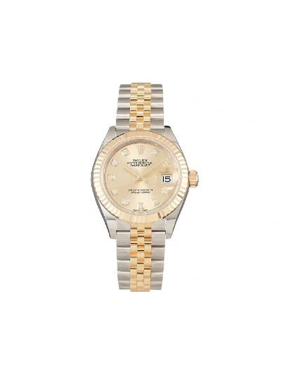 Shop Rolex 2020 Oyster Perpetual Datejust 28mm In Gold