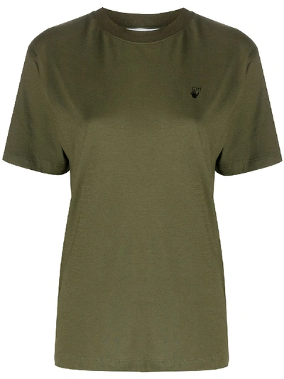 Shop Off-white Flock Arrows Crew-neck T-shirt In Green