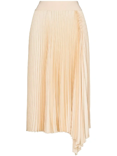 Shop Joseph Sabin Asymmetric Pleated Skirt In Neutrals