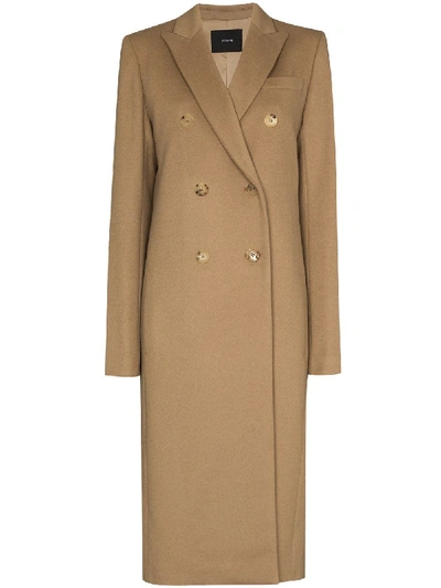 Shop Joseph Double-breasted Wool And Cashmere-blend Coat In Neutrals