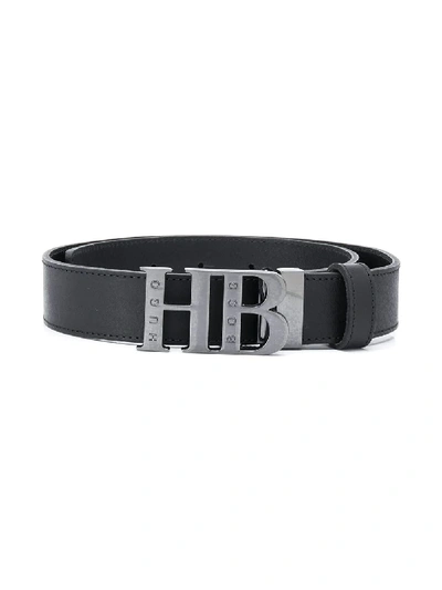 Hugo Boss Kids' Logo-buckle Leather Belt In Black | ModeSens