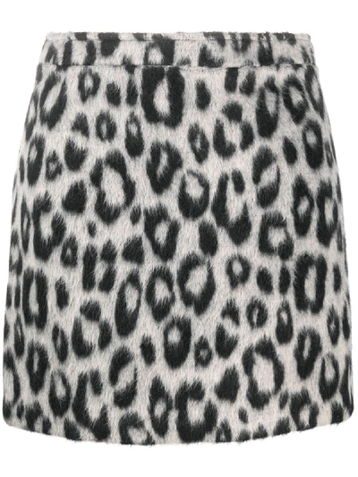 Shop Andamane Leopard-print Felt Mini Skirt In Neutrals