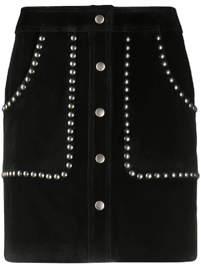 Shop Golden Goose Studded A-line Mini Skirt In Black