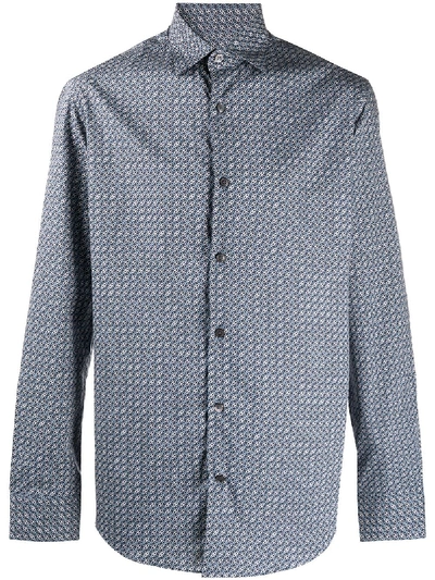 Shop Ferragamo Classic Button-up Shirt In Blue