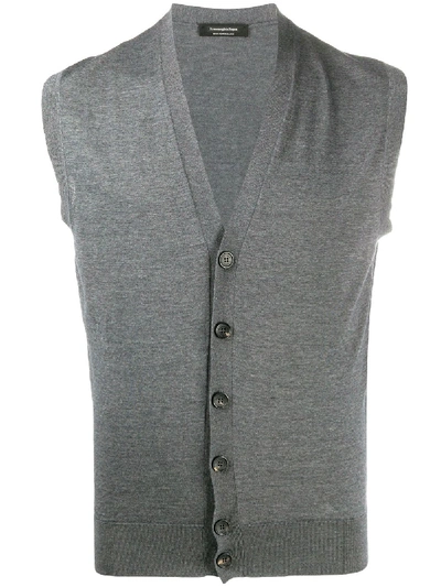 Shop Ermenegildo Zegna Knitted Wool Waistcoat In Grey