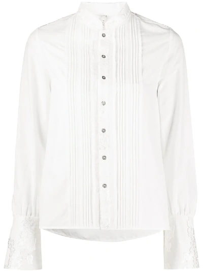 Shop Renli Su Pleated Button-down Shirt In White
