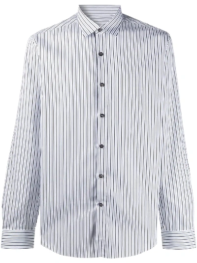 Shop Ferragamo Striped Button-up Shirt In White