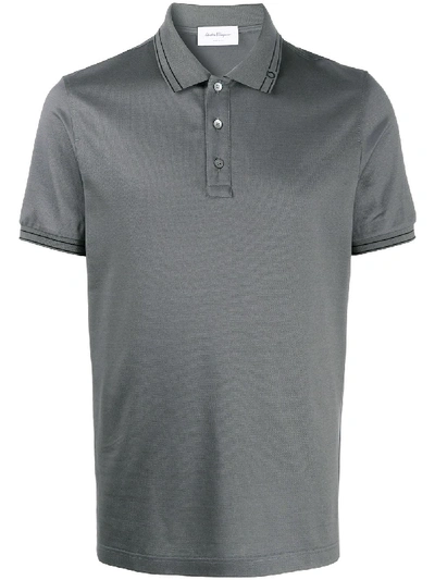 Shop Ferragamo Classic Polo Shirt In Grey